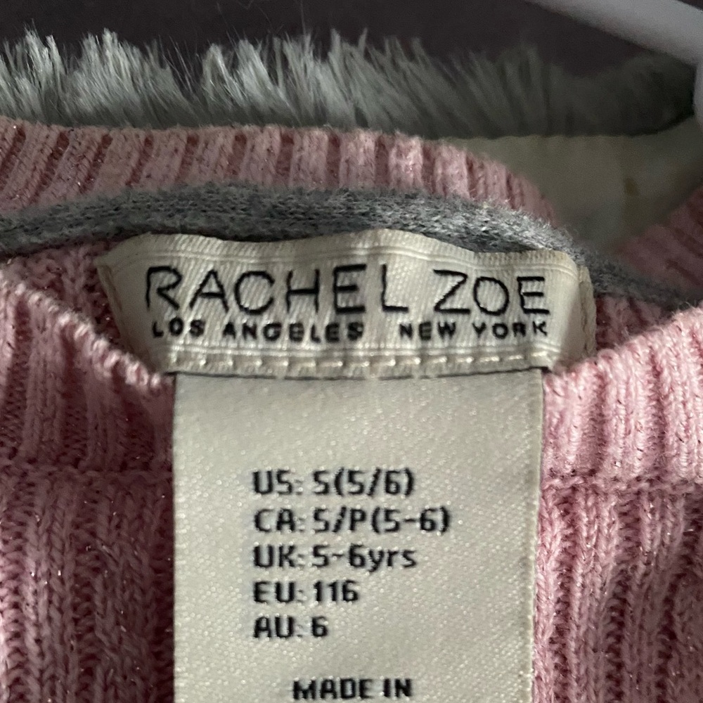 Pink and Gray sweater skirt furry vest set Girls size 5/6 Rachel Zoe - Picture 4 of 8